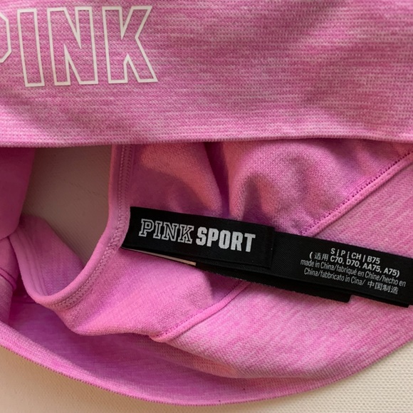 2 PINK Sports Bras Ultimate Victoria's Secret Black and Pink Sz S - Picture 8 of 15